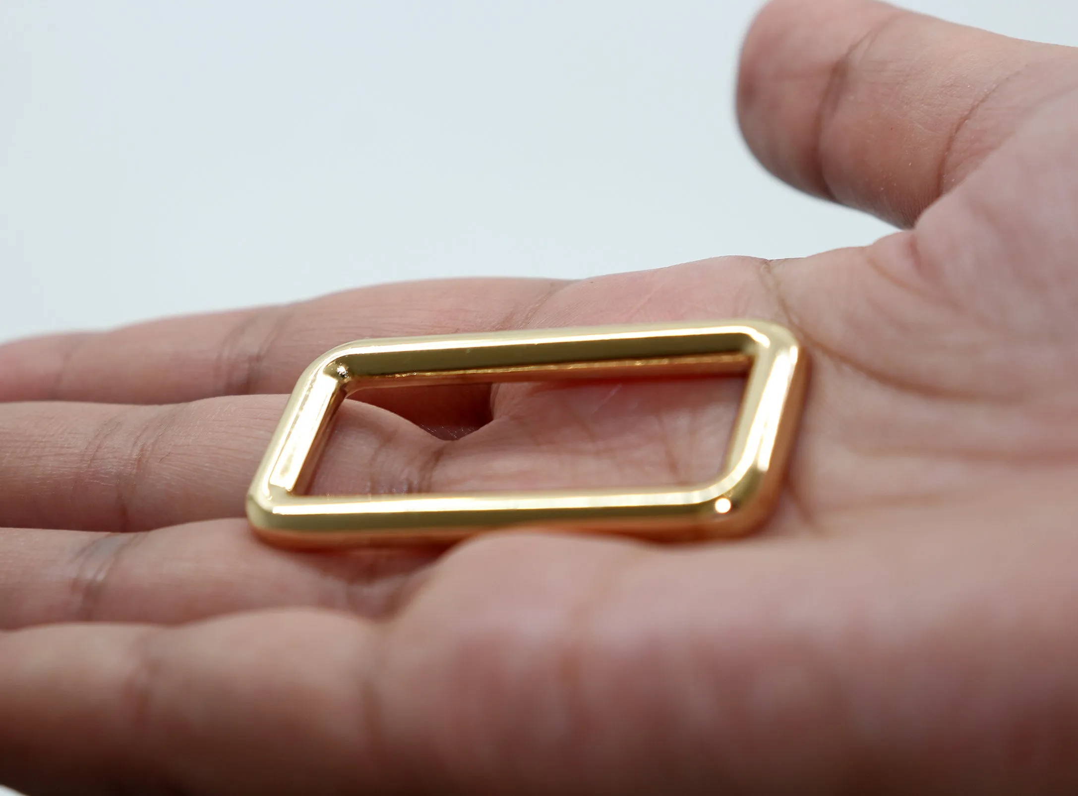 Metal Mould Cast Rectangle Ring Buckle Loops-Light Gold( Per item)