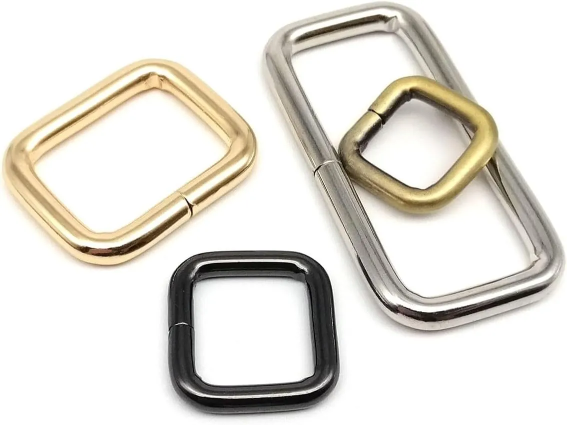Metal Thickened Handbag Leather Bag Strap Belt Webbing Dog Collar Chain Rectangle Square O D Ring Buckle Clasp DIY
