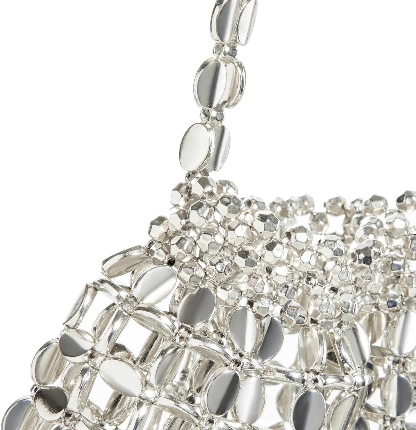 Metallic Bead Sequin Shoulder Bag | Acrylic Beaded Fashion Purse with Lining | Elegant Single-Strap Bag for Evening