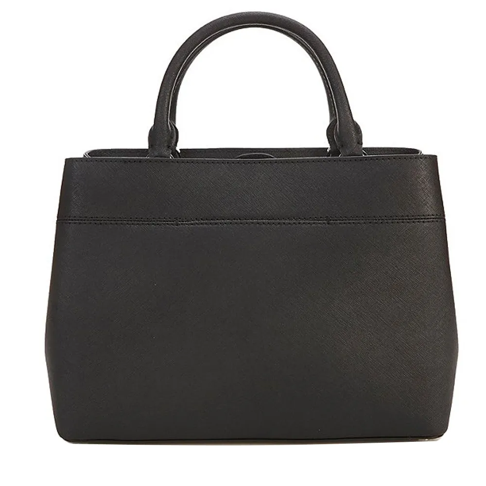 Michael Kors Hailee Saffiano Leather Medium Satchel- Black