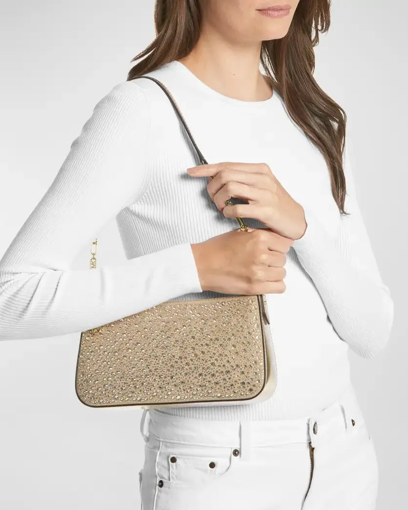 Michael Kors Metallic Embellished Pouchette Shoulder Bag