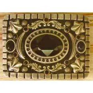 Michal Golan Onyx Swarovski Crystals Belt Buckle