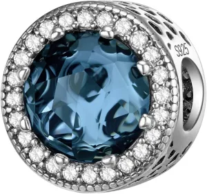 MICOO 925 Sterling Silver Sparkling Clear Charms Beads, Heart-shaped Circular Design With Cubic Zirconia Fit Pandora Original Bracelet Necklace, Gift for Women