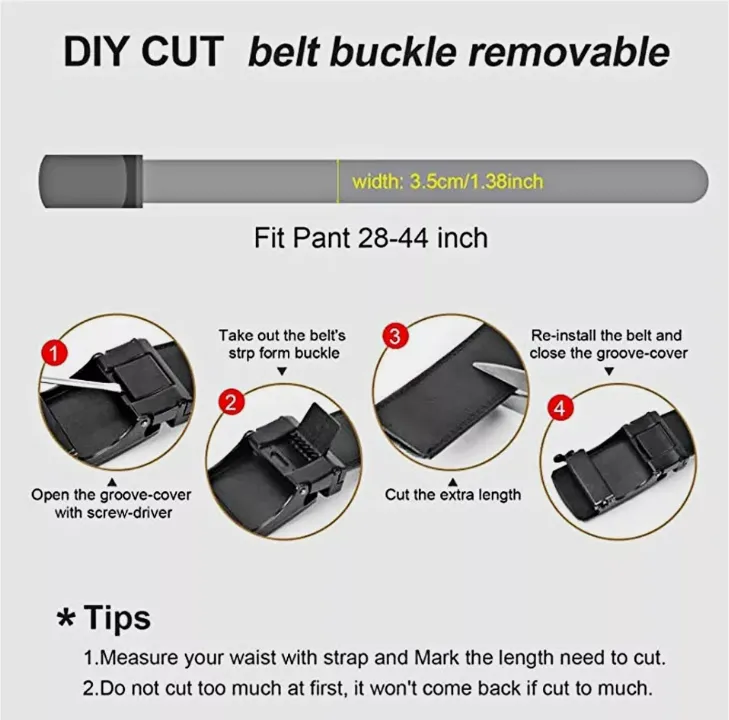 Microfiber Leather Mens Ratchet Belt Belts For Men Adjustable Automatic Buckle