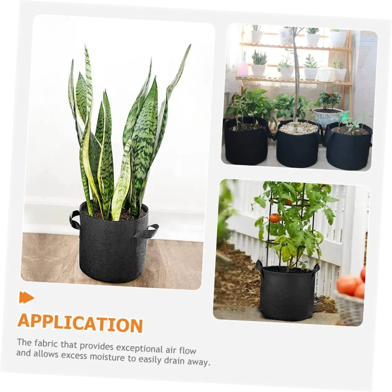 Mikikit 5pcs Grow Bag Gardening and Nursery Raise Planting Grower Horticultural Bags Potting Grown for Plants Non-Woven Planter Flower Planter Non-Woven Bag Non-Woven Fabric