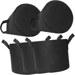 Mikikit 5pcs Grow Bag Gardening and Nursery Raise Planting Grower Horticultural Bags Potting Grown for Plants Non-Woven Planter Flower Planter Non-Woven Bag Non-Woven Fabric