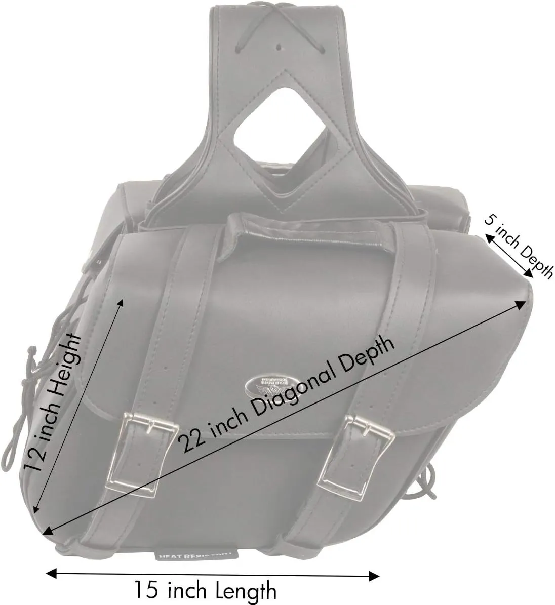Milwaukee Leather SH58001ZB Medium Black Zip-Off PVC Slanted Throw Over Saddlebags - One Size