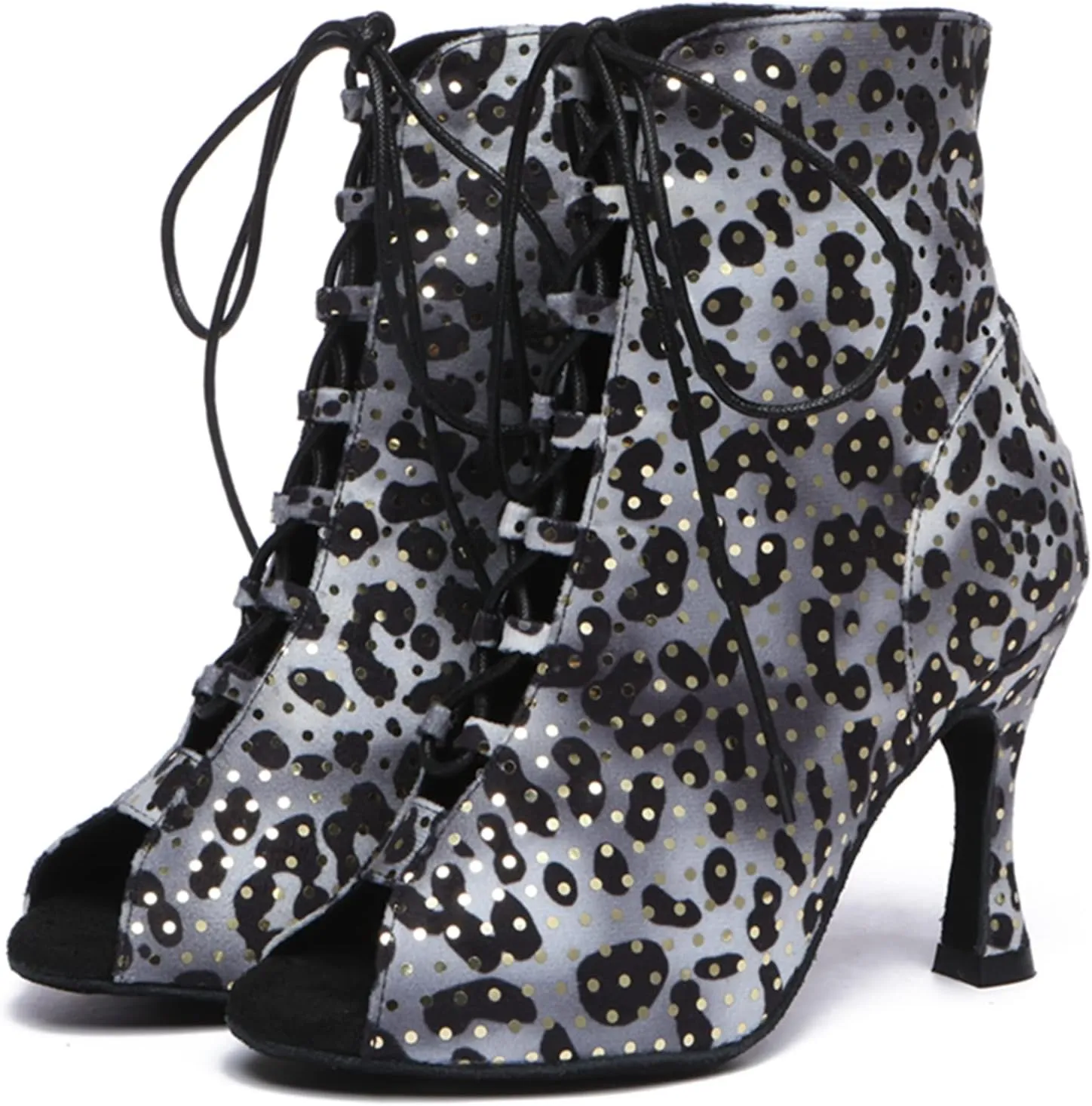 Minishion Womens Rhinestones Ballroom Dance Shoes Fashion Party Prom Ankle Boots
