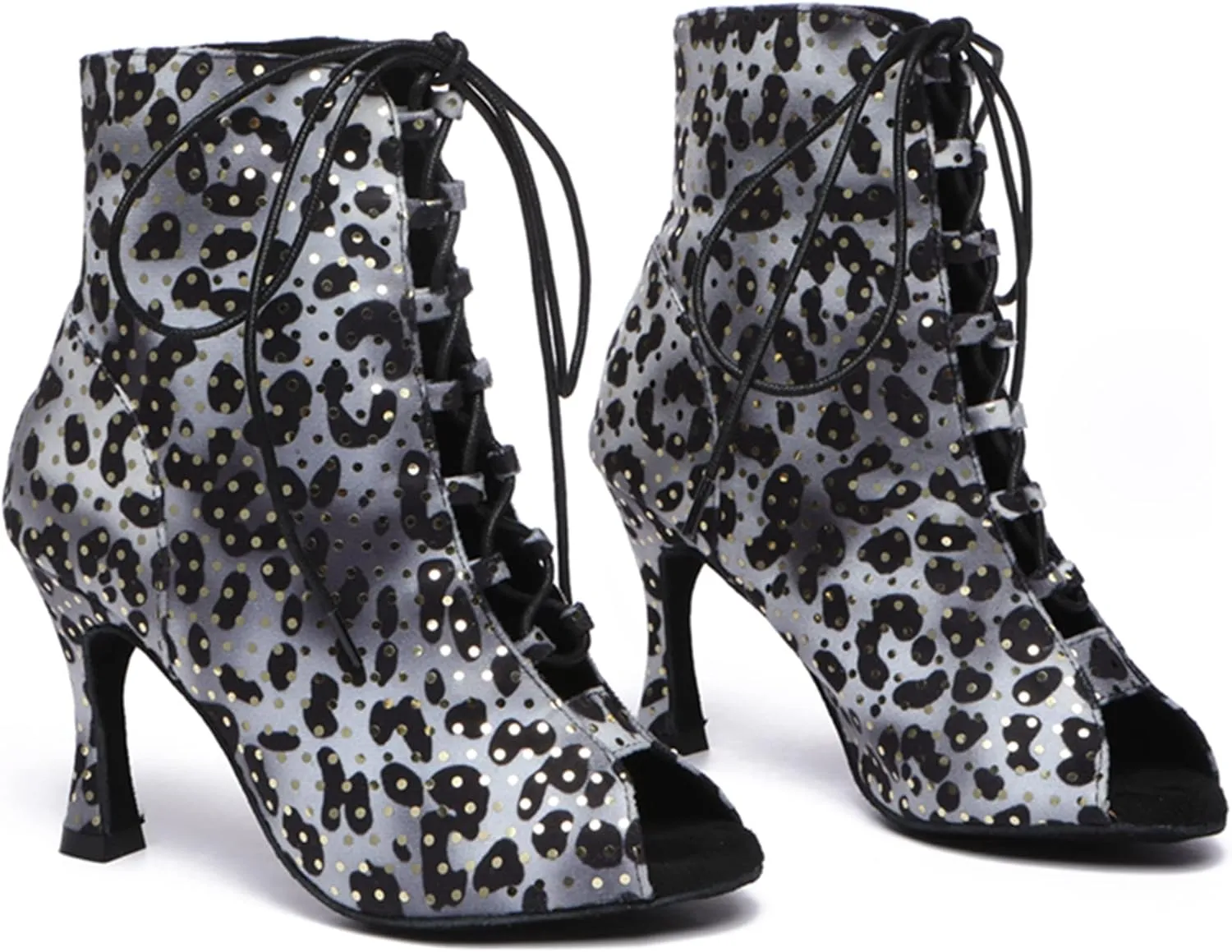 Minishion Womens Rhinestones Ballroom Dance Shoes Fashion Party Prom Ankle Boots