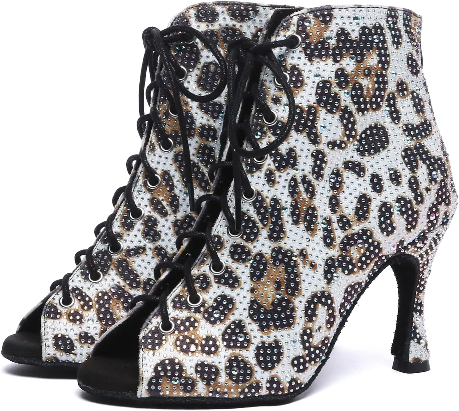 Minishion Womens Rhinestones Ballroom Dance Shoes Fashion Party Prom Ankle Boots