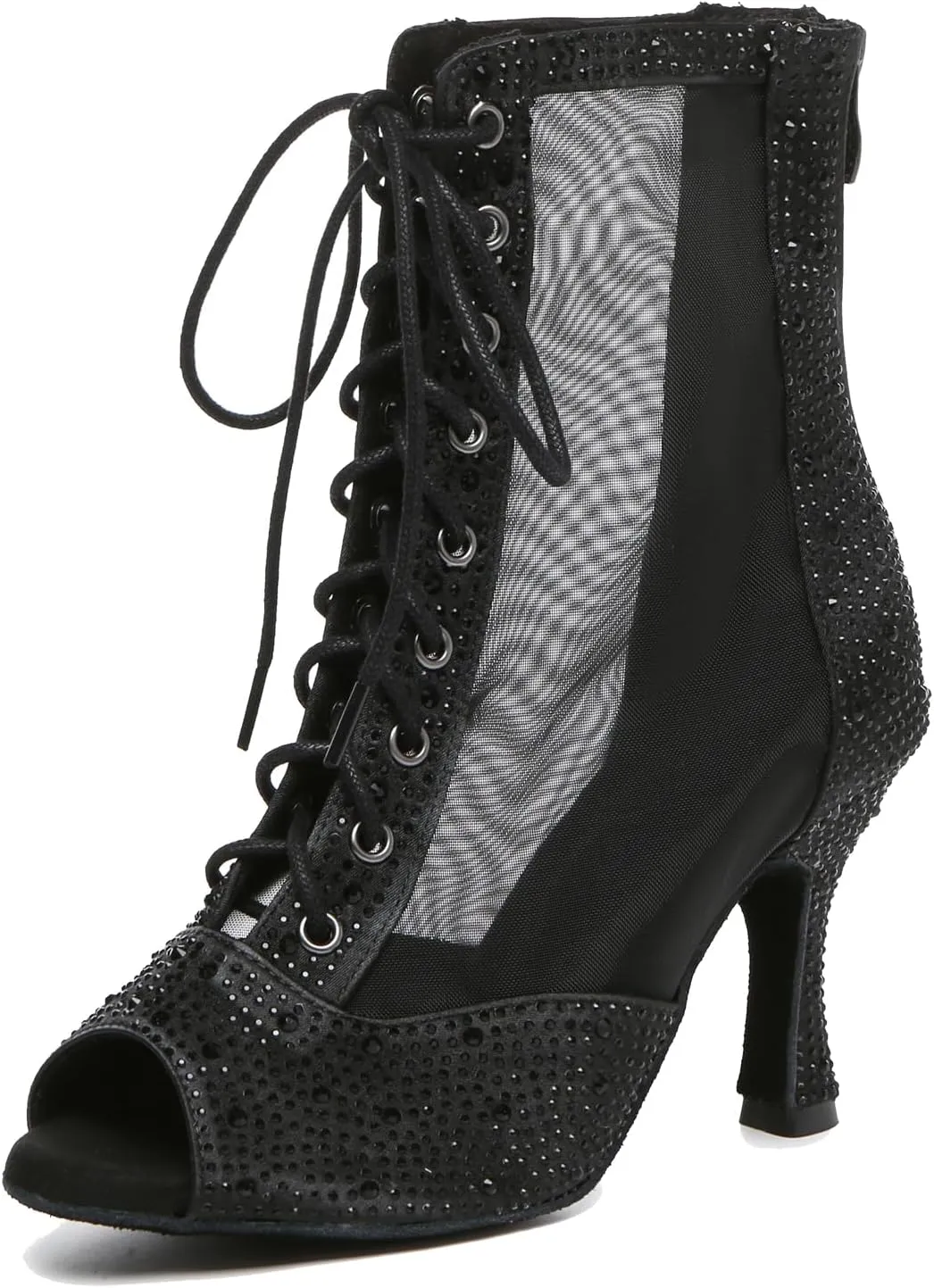 Minishion Womens Rhinestones Ballroom Dance Shoes Fashion Party Prom Ankle Boots