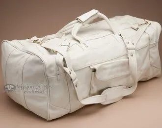 Mission Del Rey Genuine Cowhide Duffle Travel Bag 22" -Bone