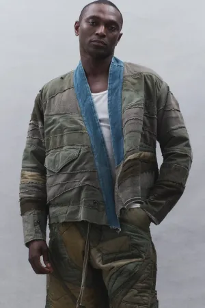 Mixed Army Scrap Cropped Jacket