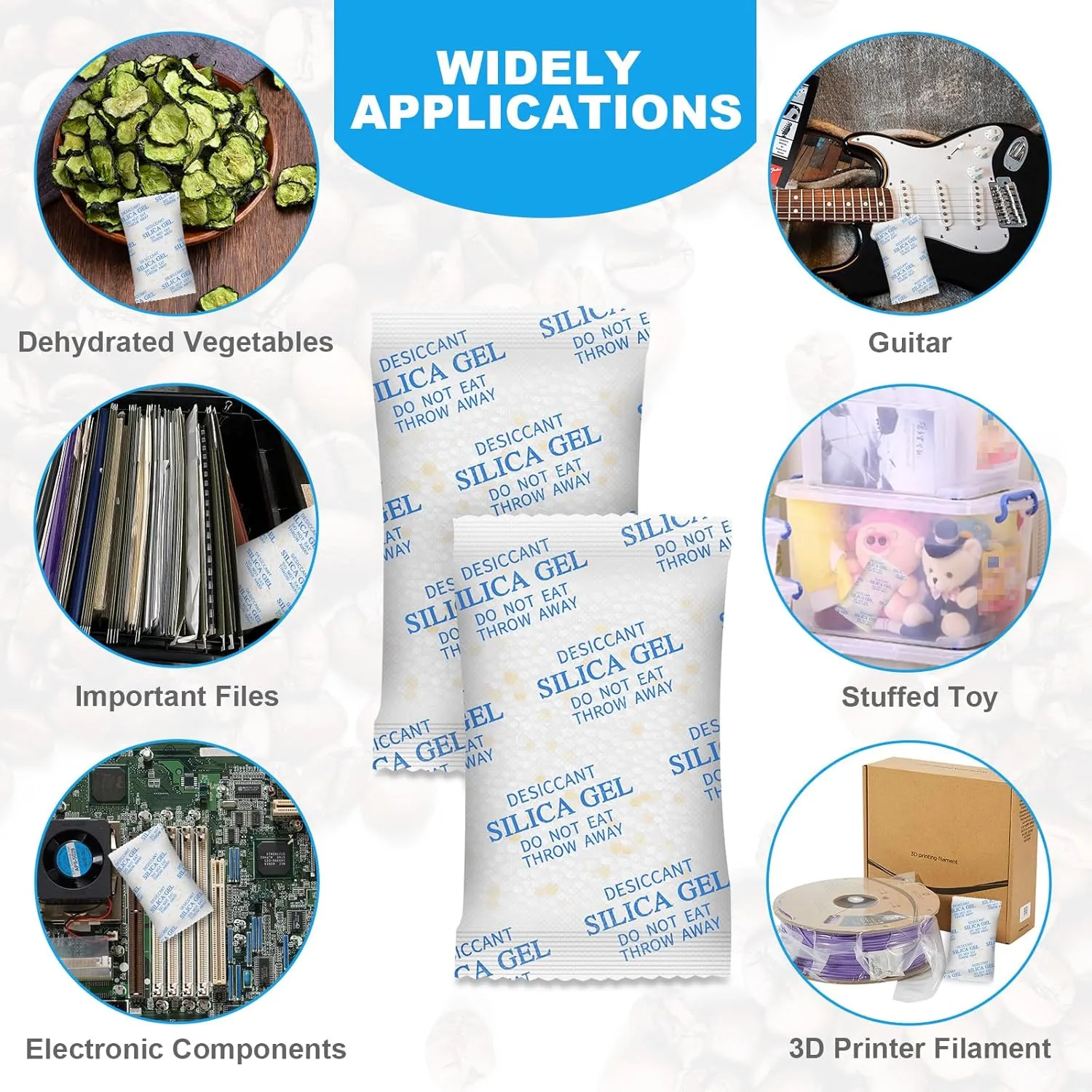 Moisture Absorbers, 20G 75 Pack Premium Transparent Desiccant for Storage, Silica Gel Desiccant Packets (20G, 75)