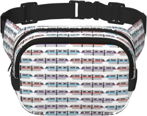 Monorail Train Print Men and Women Square Double Layer Waist Bag Workout Crossbody Travel Waist Bag