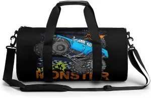 Monster Truck Cars Duffelbag Zipper Tote Bag Lightweight Duffelbag Picnic Bags Easy Carry Satchels Durable Handbag Sports Duffel Bags 17.7in/9in/9in