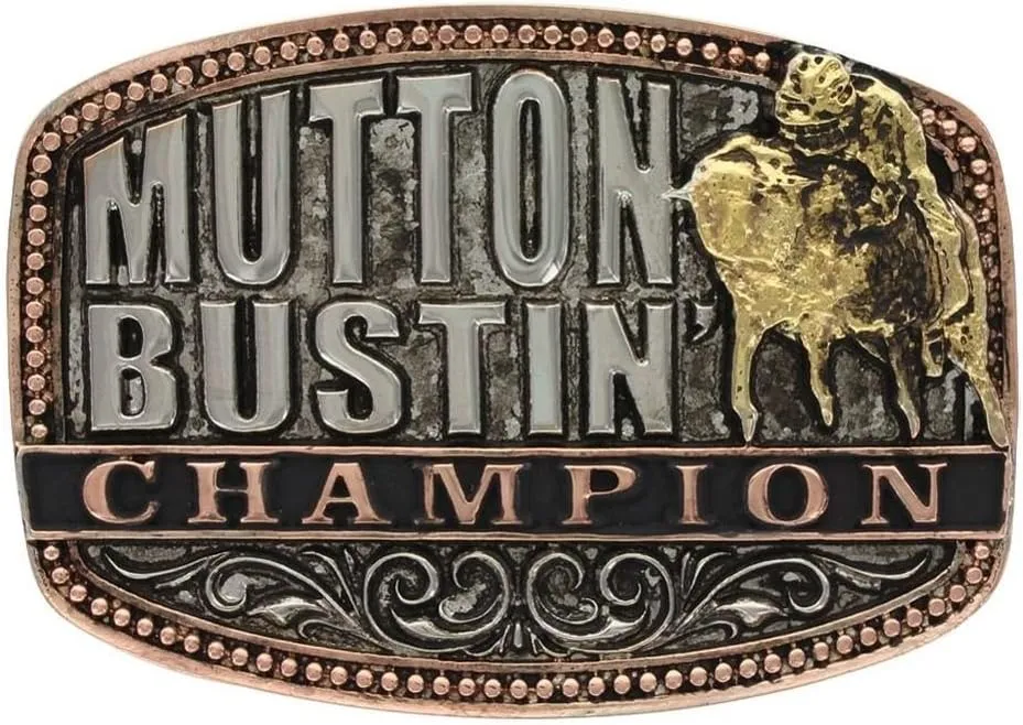 Montana Silversmiths Boys' Little Attitude Mutton Bustin Champion Belt Buckle - A516T One Size