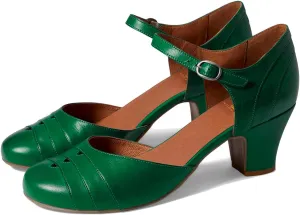 MOOMMO Women Vintage Low Chunky Heel Mary Jane Shoes Pumps Round Closed Toe Cut-out Dress Sandals Ankle Strap 2" Block Heels Mary Janes Dress Shoes Rainbow Patchwork Buckle Office Party Fall 4-11 M US