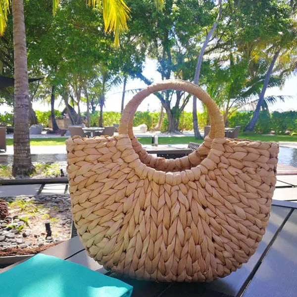 Moon 2017 Beach Handmade Beach Straw Christmas clearance Bag Bag Ladies Highly-rated Pompon Wrapped hot shaped Bag Women Weaving Bag