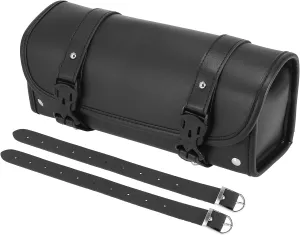 Motoforti Universal Motorcycle Fork Handlebar Tool Bag Cycling Bag Waterproof Faux Leather Black