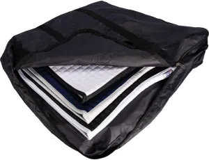 Multi-Compartment English Saddle Pad Bag | Color Black | Preserve Horse Saddle Pads | Multi-Compartment Bag | Air Circulation Grommets | Durable 420D Material