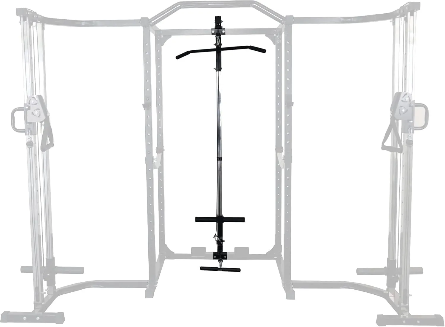Multi-Function Adjustable Power Cage with J-Hooks, Safety Straps and Optional LAT Pulldown Attachment and Cable Crossover, Multiple Styles