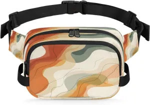 Multicolor Modern Patterns Fanny Packs for Women Men Waterproof Waist Bag with Adjustable Strap Belt Bag for Travel Running Hiking