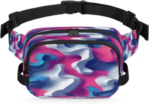 Multicolor Modern Printing Fanny Packs for Women Men Waterproof Waist Bag with Adjustable Strap Belt Bag for Travel Running Hiking