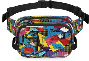 Multicolor Modern Printings Fanny Packs for Women Men Waterproof Waist Bag with Adjustable Strap Belt Bag for Travel Running Hiking