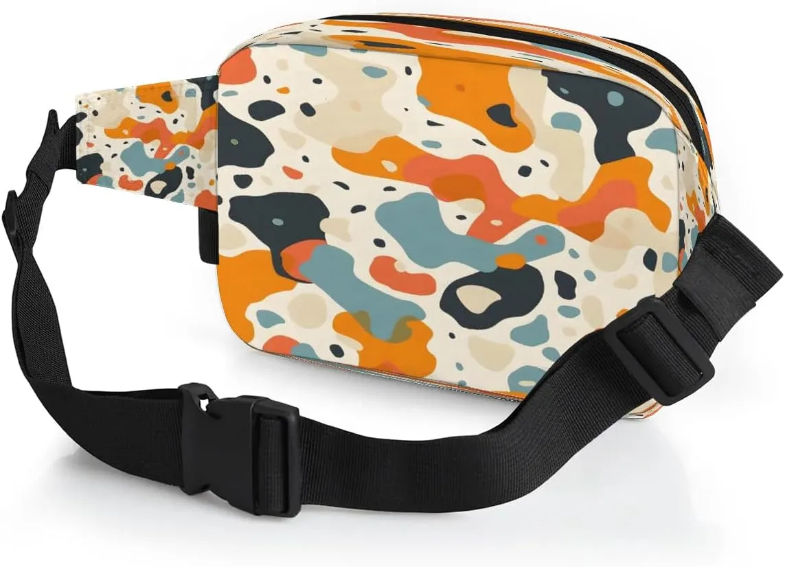 Multielement Art Pattern Fanny Packs for Women Men Waterproof Waist Bag with Adjustable Strap Belt Bag for Travel Running Hiking