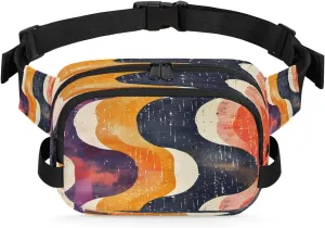 Multielement Cool Art Pattern Fanny Packs for Women Men Waterproof Waist Bag with Adjustable Strap Belt Bag for Travel Running Hiking