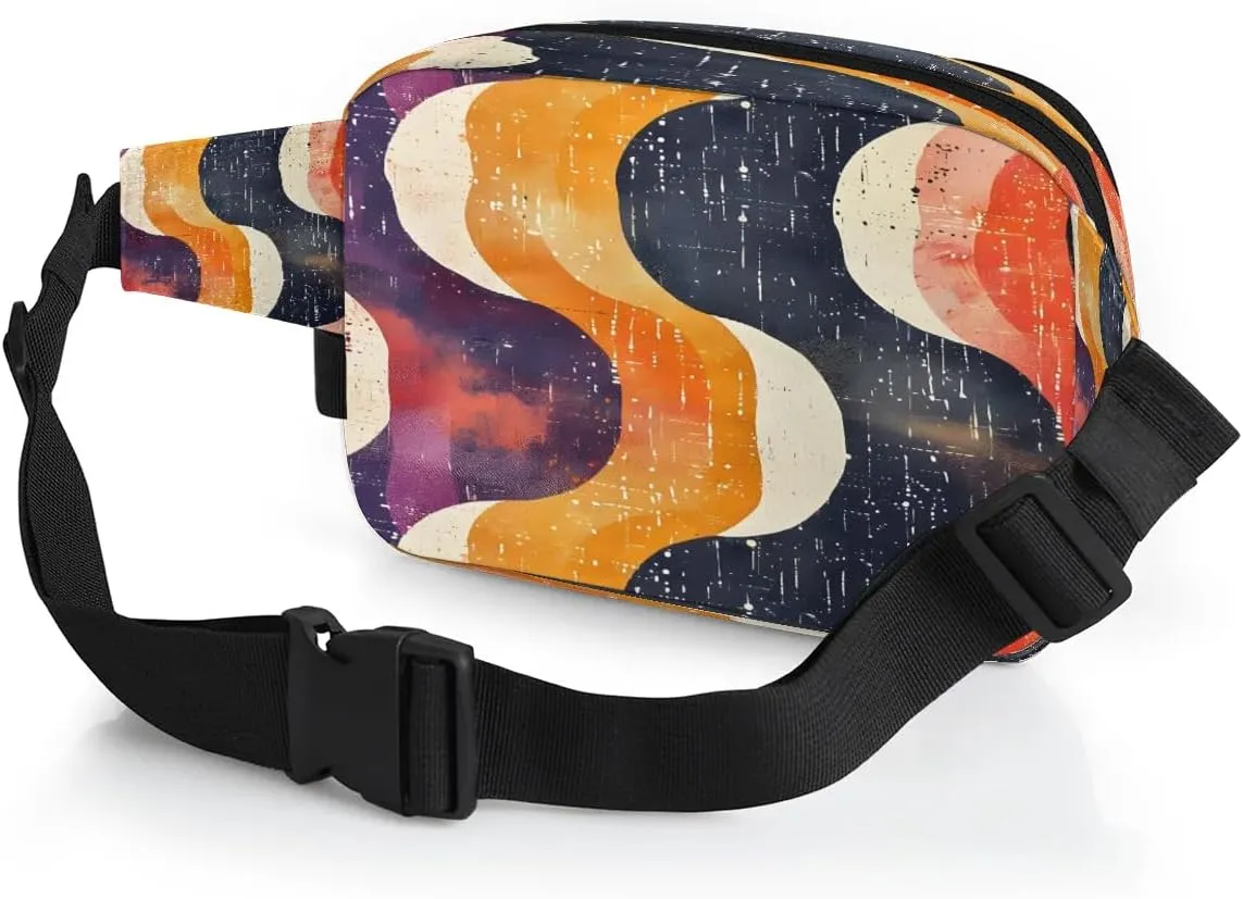 Multielement Cool Art Pattern Fanny Packs for Women Men Waterproof Waist Bag with Adjustable Strap Belt Bag for Travel Running Hiking