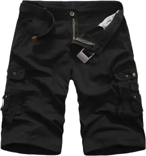 Muscularfit Cargo Shorts Men Big and Tall Multi Pocket Cotton Shorts Vintage Tooling Shorts Summer Outdoor Athletic Shorts