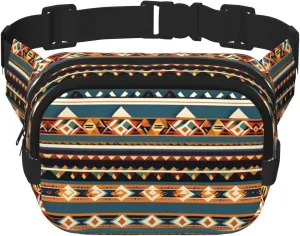 Native American Pattern print Large Fanny Packs for Women Cute Cross Body Waist Bag Fashionable Fanny Pack