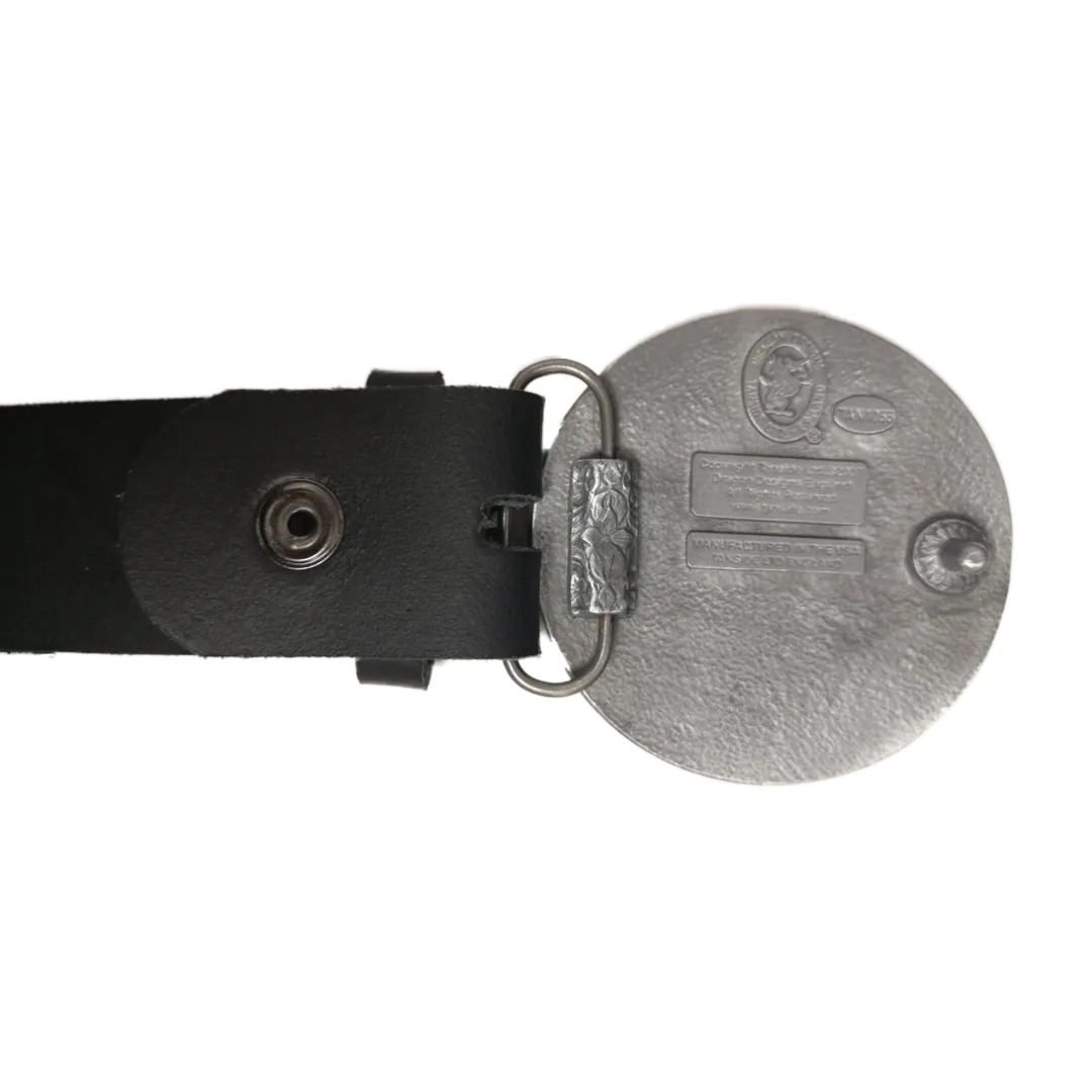 Navy Blue Leather Press Stud Strap
