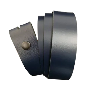 Navy Blue Leather Press Stud Strap