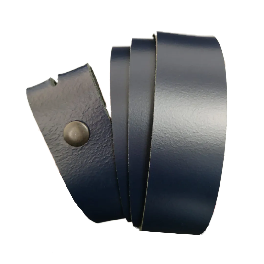 Navy Blue Leather Press Stud Strap