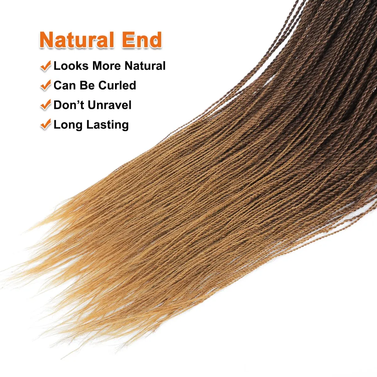 NAYOO Small Crochet Hair Senegalese Twist 18 Inch 8 Packs Ombre Crochet Braids Pre-Looped, 35 Strands/Pack Crochet Twist Hot Water Setting, Ombre Senegalese Twist Crochet Hair for Black Women