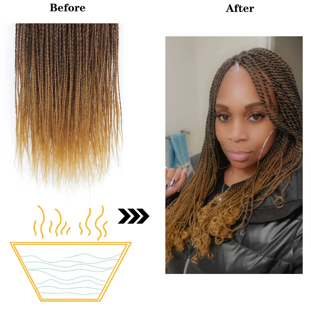 NAYOO Small Crochet Hair Senegalese Twist 18 Inch 8 Packs Ombre Crochet Braids Pre-Looped, 35 Strands/Pack Crochet Twist Hot Water Setting, Ombre Senegalese Twist Crochet Hair for Black Women