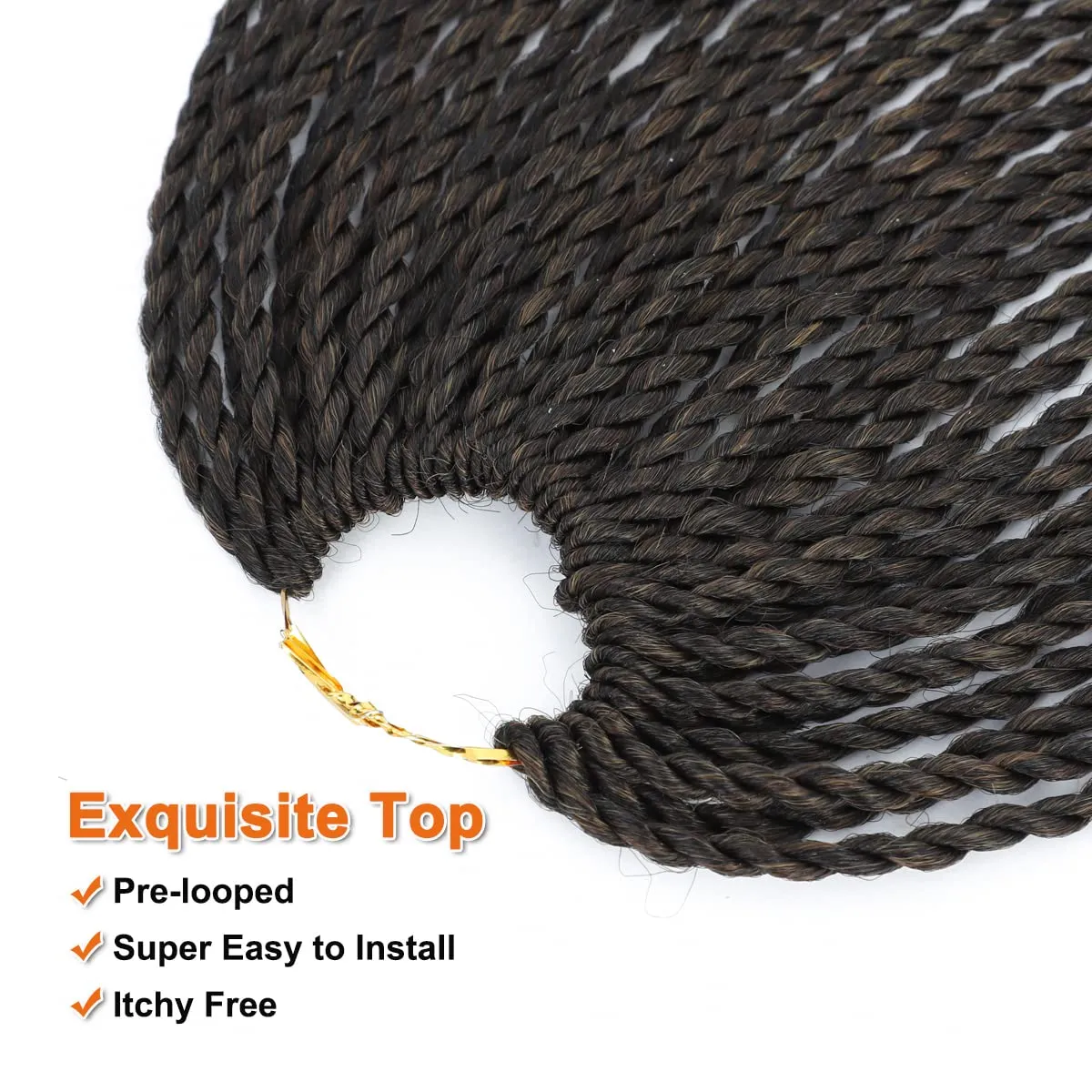 NAYOO Small Crochet Hair Senegalese Twist 18 Inch 8 Packs Ombre Crochet Braids Pre-Looped, 35 Strands/Pack Crochet Twist Hot Water Setting, Ombre Senegalese Twist Crochet Hair for Black Women