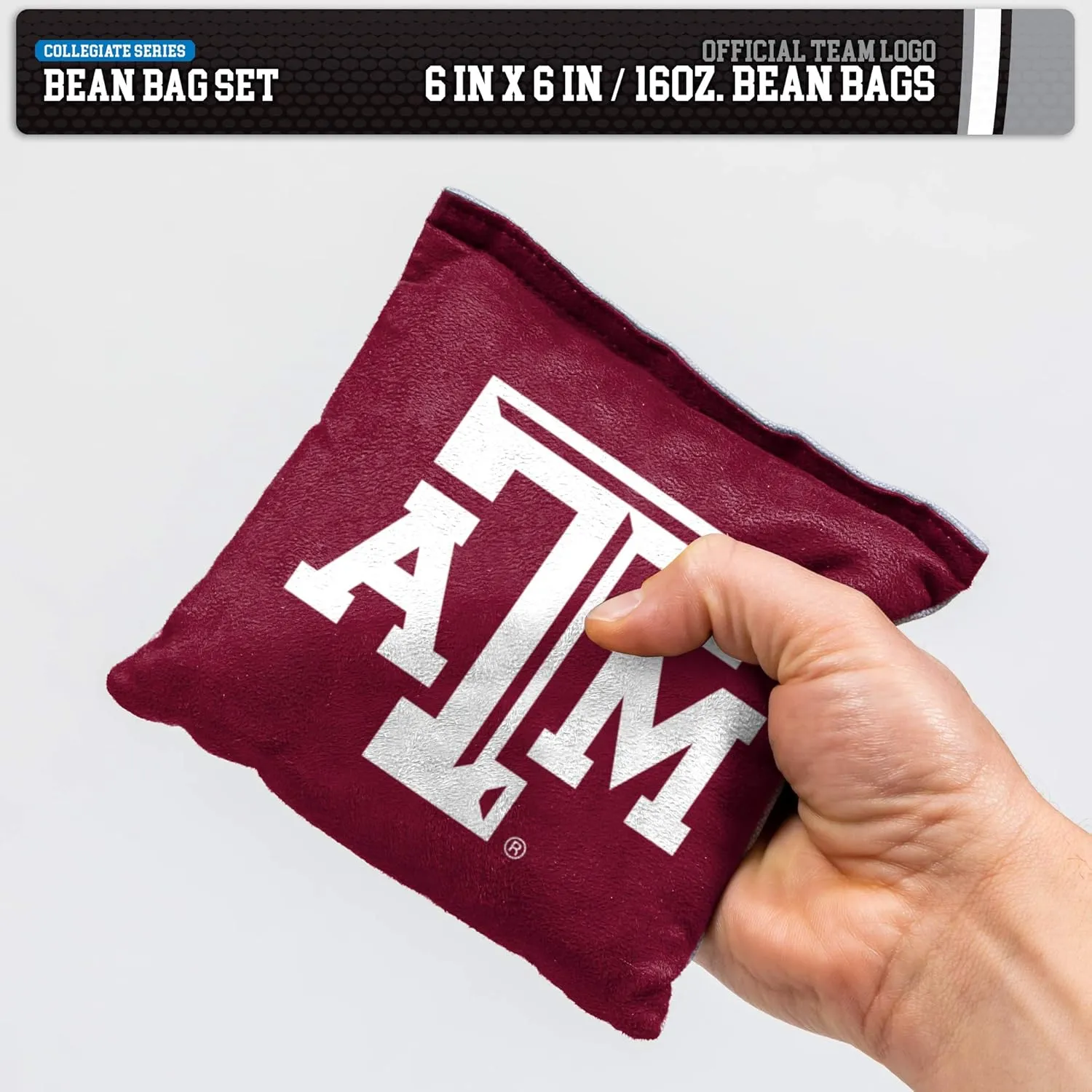 NCAA College Dual Sided Bean Bags by Wild Sports, 8 Count, Premium Toss Bags for Cornhole Set - Great for Tailgates, Outdoors, Backyard