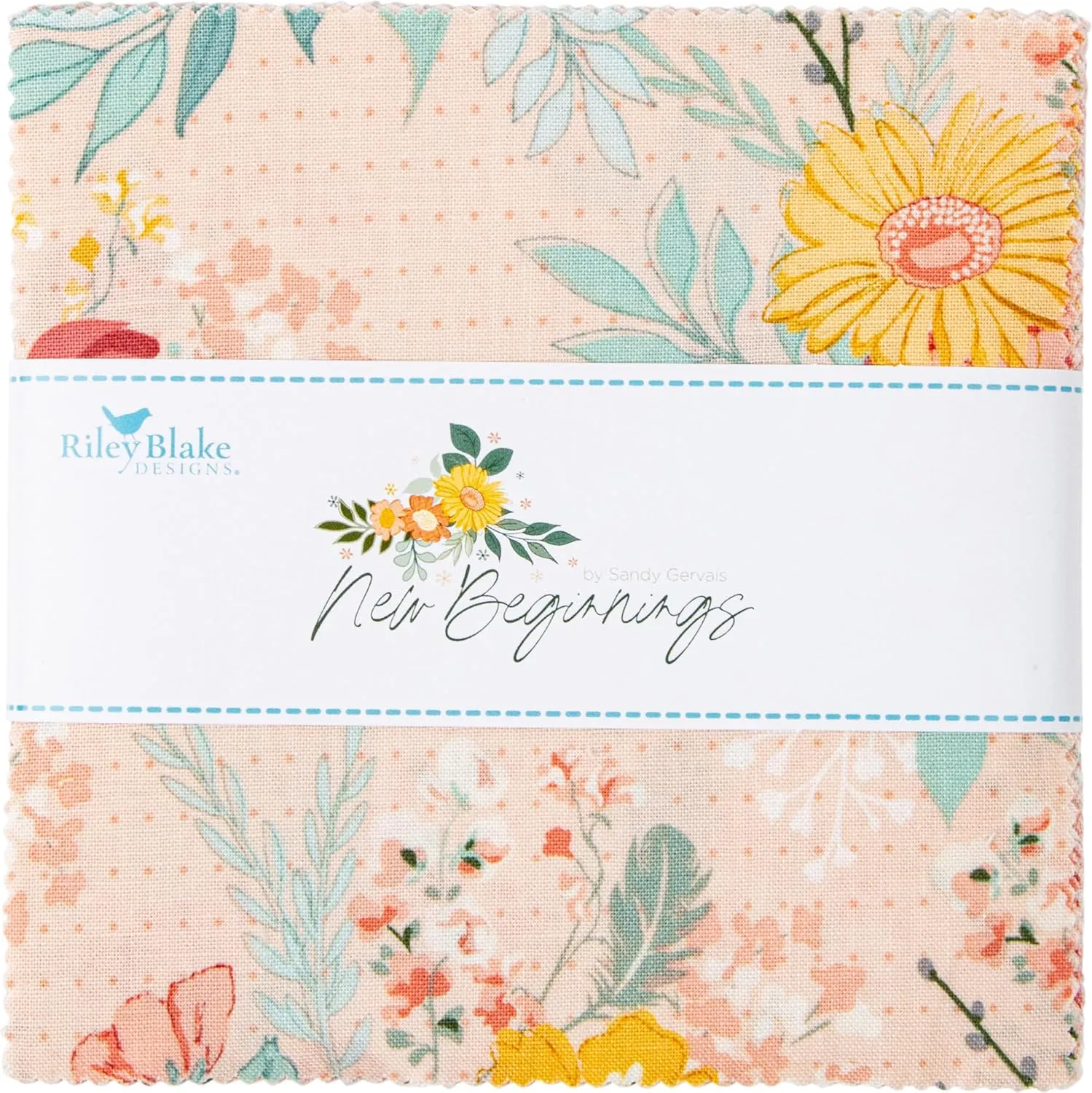 New Beginnings Riley Blake 5-inch Stacker, 42 Precut Fabric Quilt Squares by Sandy Gervais