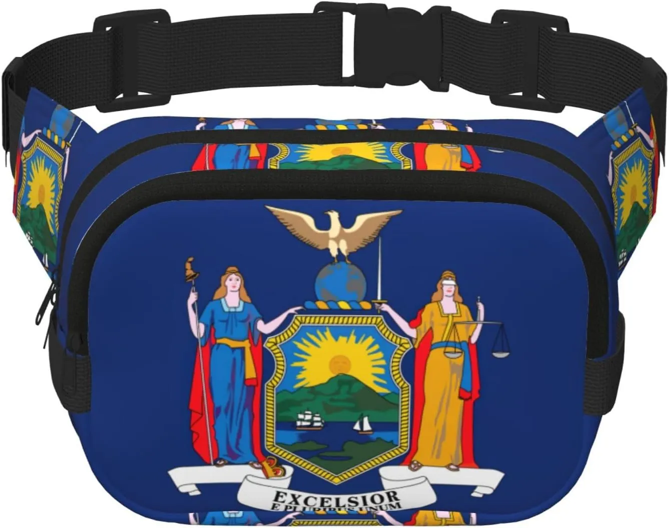 New York flag print Large Fanny Packs for Women Cute Cross Body Waist Bag Fashionable Fanny Pack