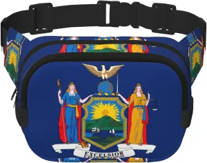 New York flag print Large Fanny Packs for Women Cute Cross Body Waist Bag Fashionable Fanny Pack
