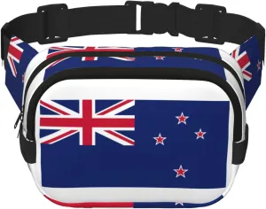 New Zealand Flag print Cute Large Black Fanny Packs for Women Cross Body Waist Bag Nylon Fashionable Fanny Pack