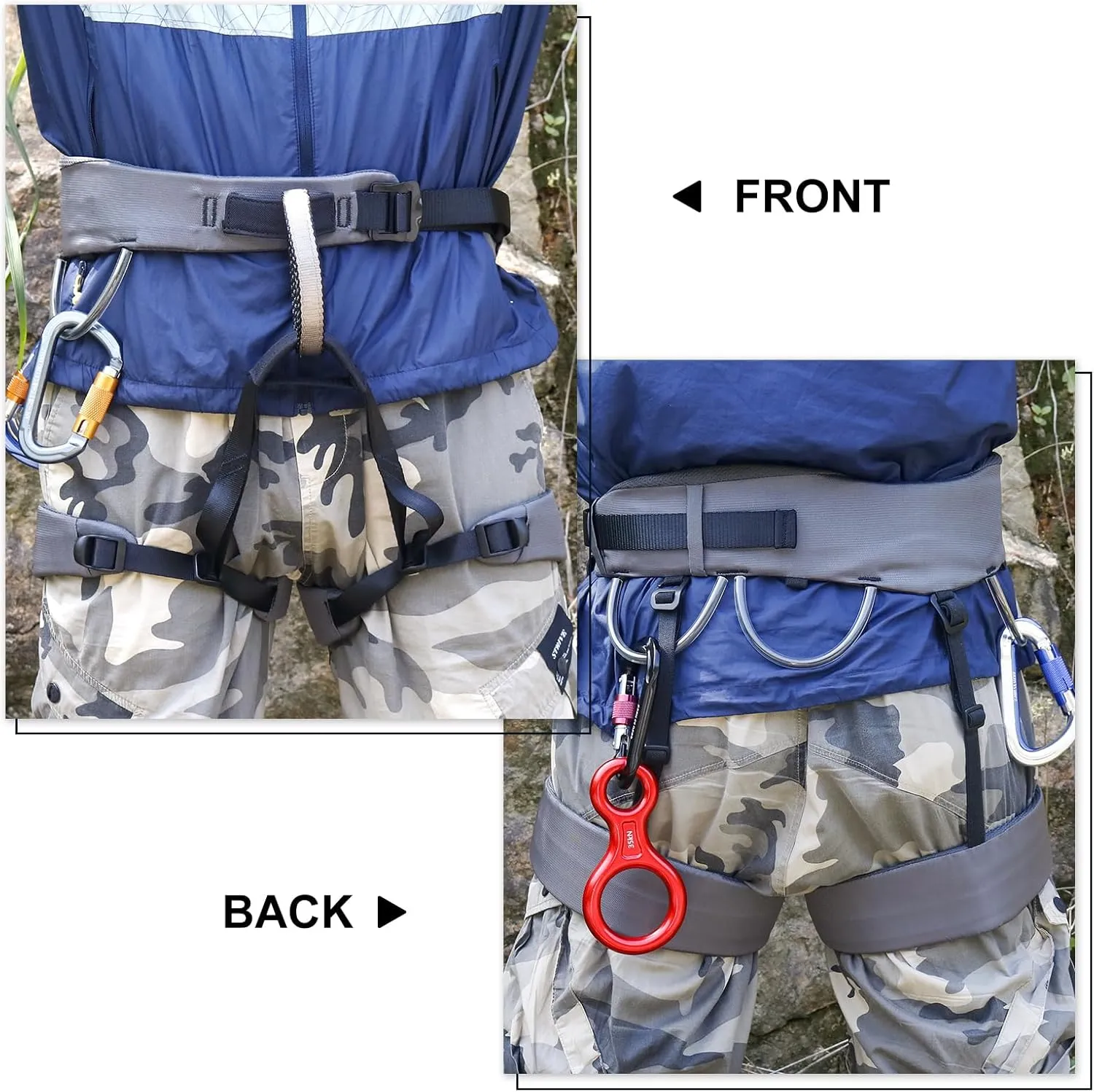 NewDoar Climbing Harness, Mountaineering Rock Climbing Harness, Half Body Harness for Rappelling Fire Rescuing Tree Climbing