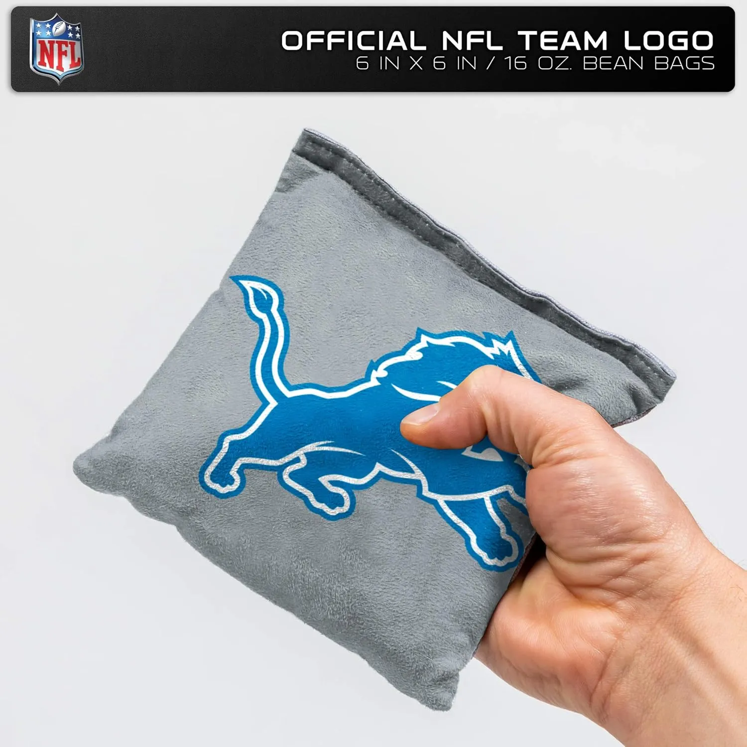NFL Pro Football Dual Sided Bean Bags by Wild Sports, 8 Count, Premium Toss Bags for Cornhole Set - Great for Tailgates, Outdoors, Backyard