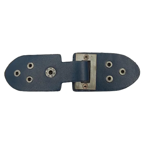 Nickel With Blue PU Snap Belt Buckle