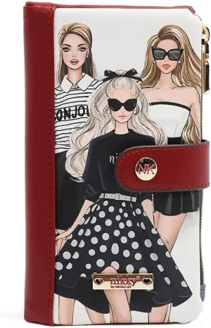 Nicole Lee NIKKY Vegan Leather Bifold Wallet, RFID Blocking, 8 Card Slots (TRIO)