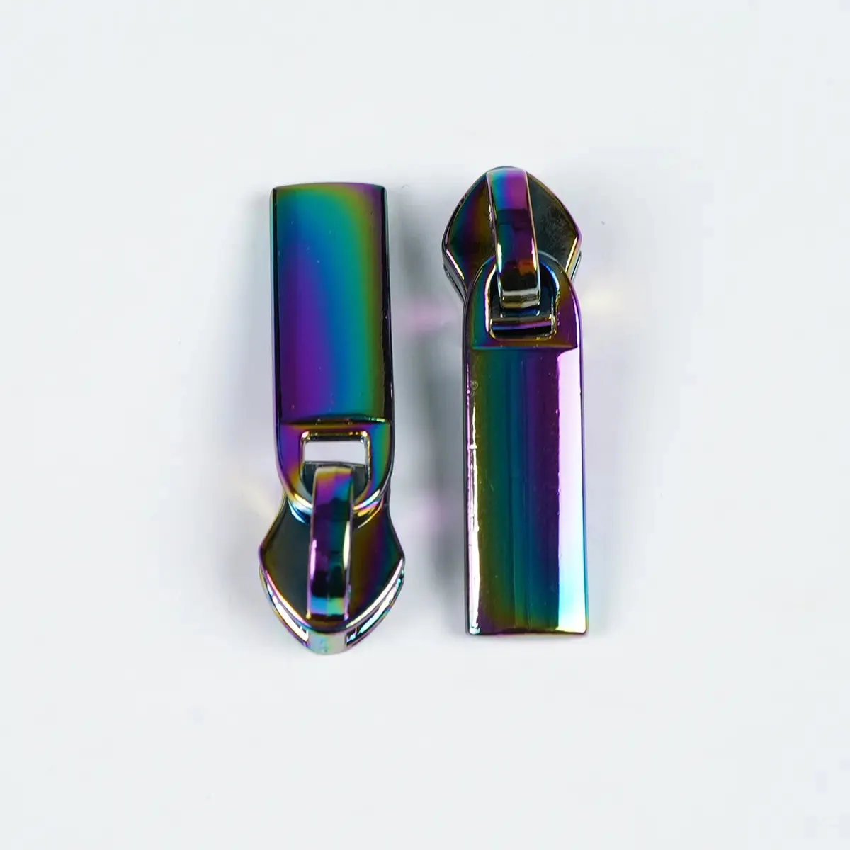 No 5 Metallic Nylon Long Zipper Pulls 2 Pack Rainbow